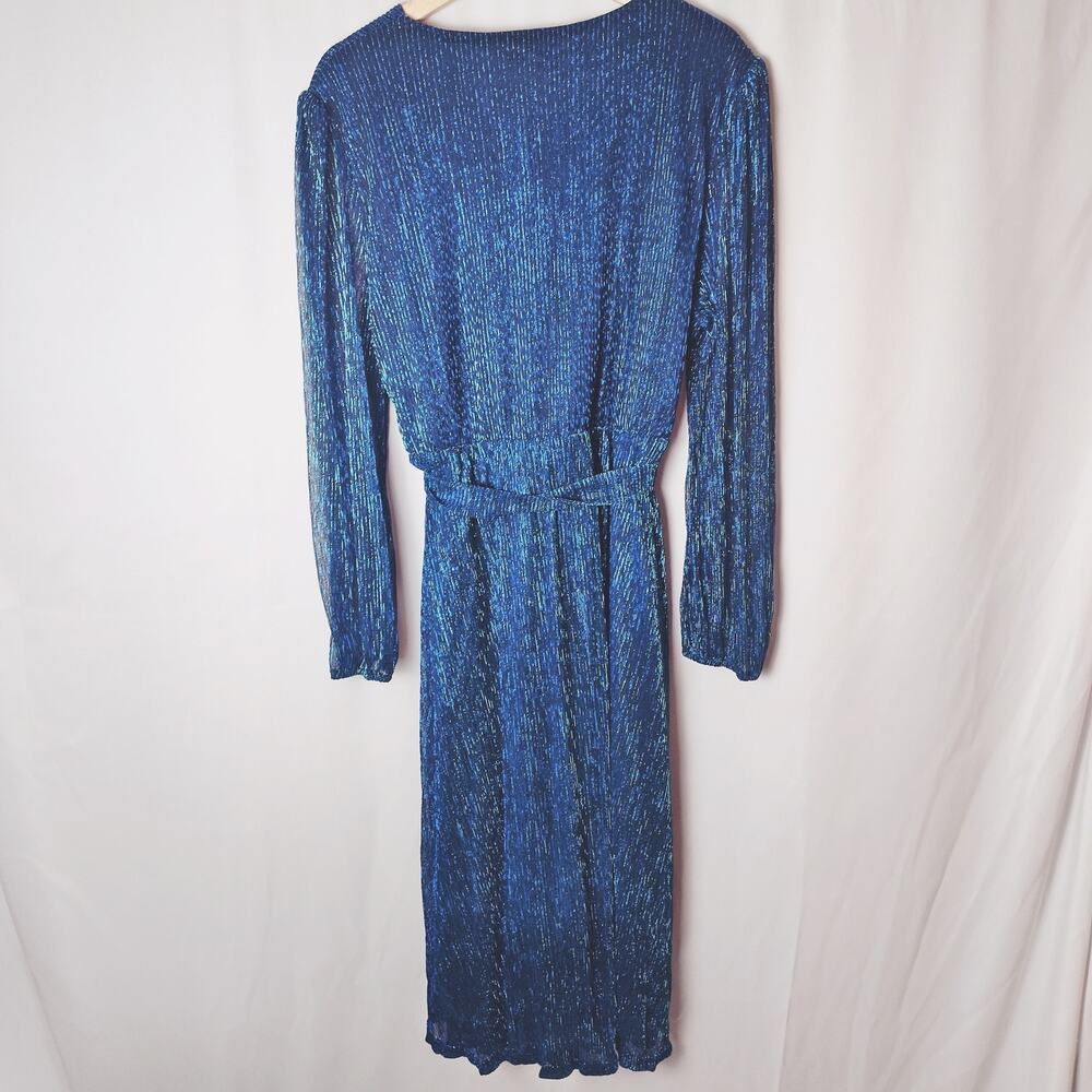 Grace Karin Blue 2XL Sparkly Long Sleeve Dress New - Picture 6 of 7